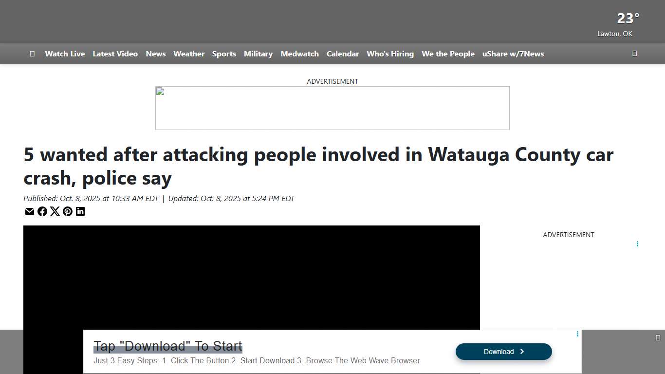 5 wanted after attacking people involved in Watauga County car crash, police say